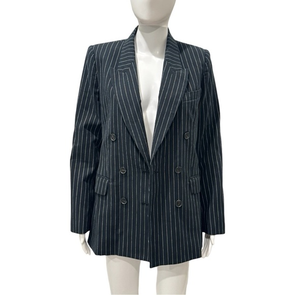 Nili Lotan Valerie Pinstripe Virgin Wool Oversized Boyfriend Blazer Size 4 NEW - Picture 13 of 15